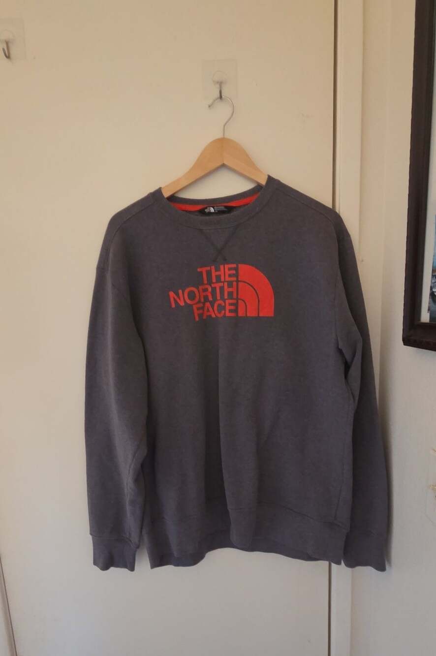 The North Face Half Dome Crewneck Sweatshirt Size L Gray Orange